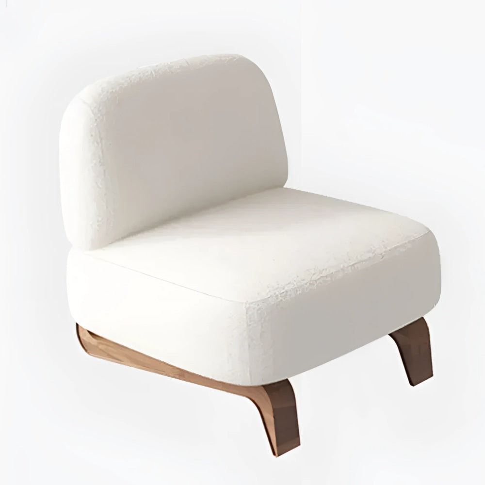 Modern Bouclé Accent Chair with Wooden Base | Luxury Interiors