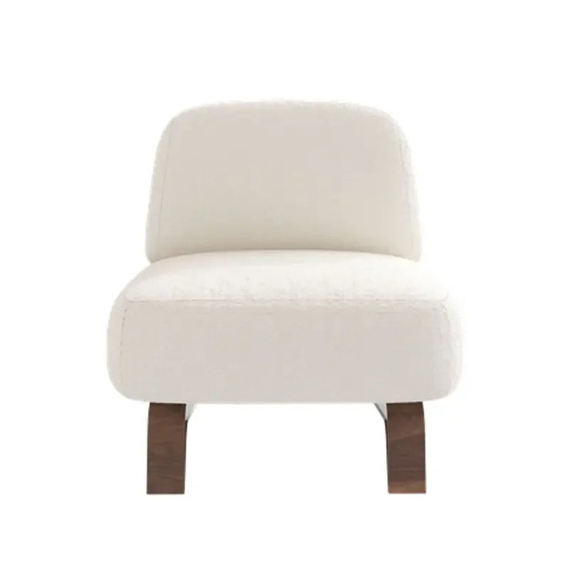 Modern Bouclé Accent Chair with Wooden Base | Luxury Interiors