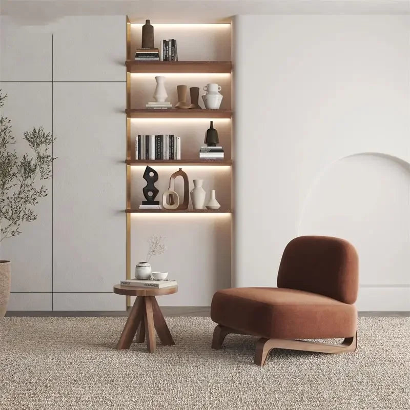 Modern Bouclé Accent Chair with Wooden Base | Luxury Interiors