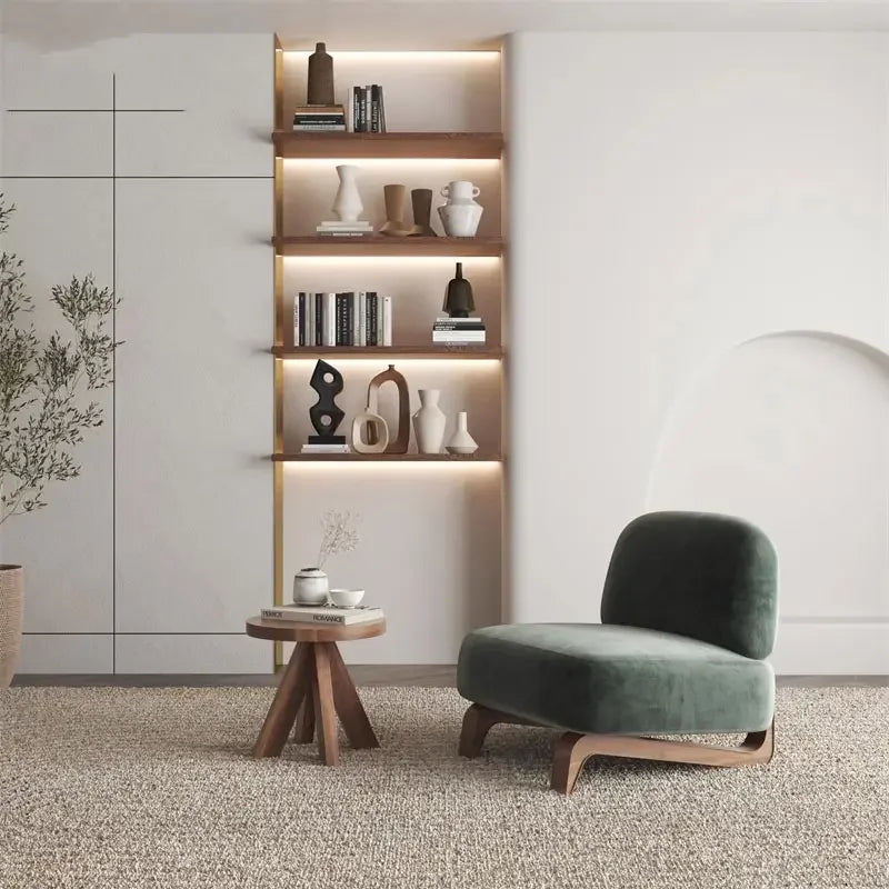 Modern Bouclé Accent Chair with Wooden Base | Luxury Interiors