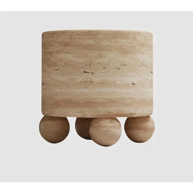 Modern Green Marble Side Table with Sphere Base – Luxury Accent Furniture