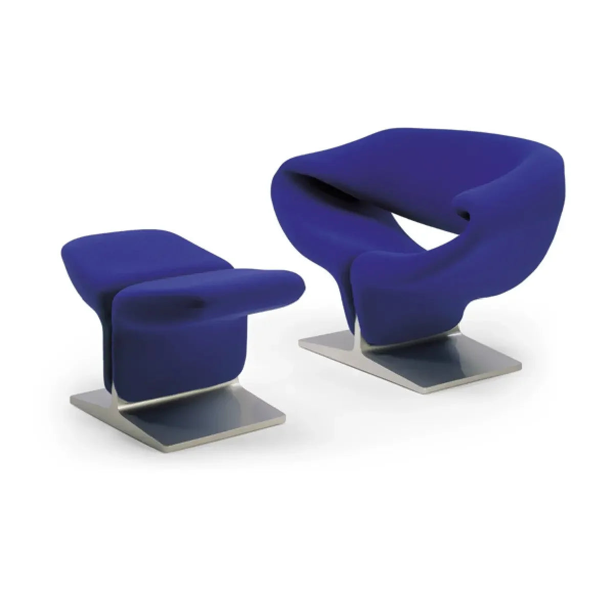 Modern Sculptural Accent Chair and Ottoman | Luxury Interiors