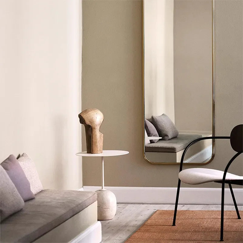 Modern Marble Side Table with Minimalist Black Top | Luxury Interiors