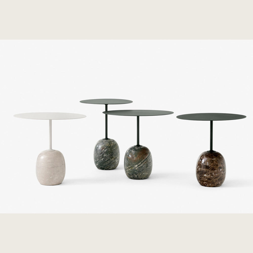 Modern Marble Side Table with Minimalist Black Top | Luxury Interiors