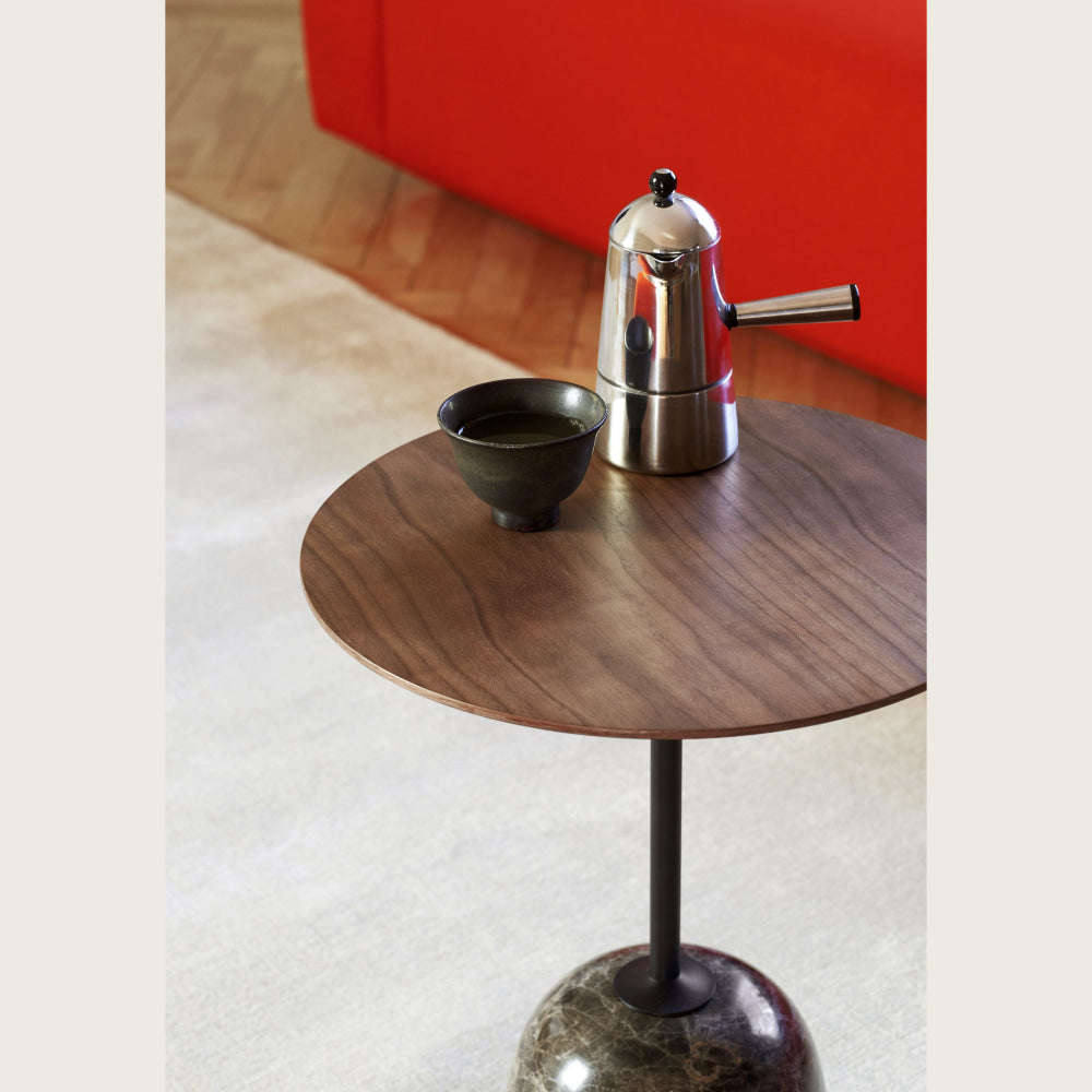 Modern Marble Side Table with Minimalist Black Top | Luxury Interiors