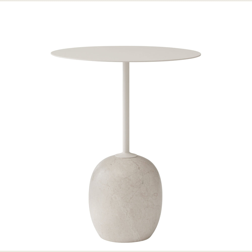 Modern Marble Side Table with Minimalist Black Top | Luxury Interiors