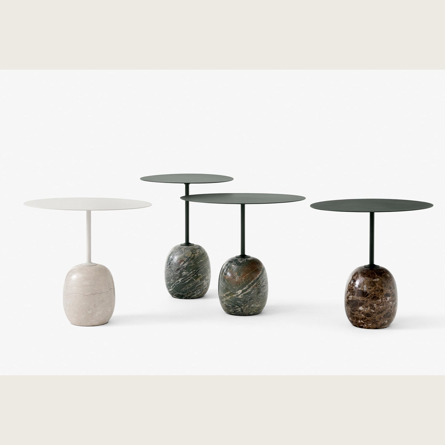 Modern Marble Side Table with Minimalist Black Top | Luxury Interiors