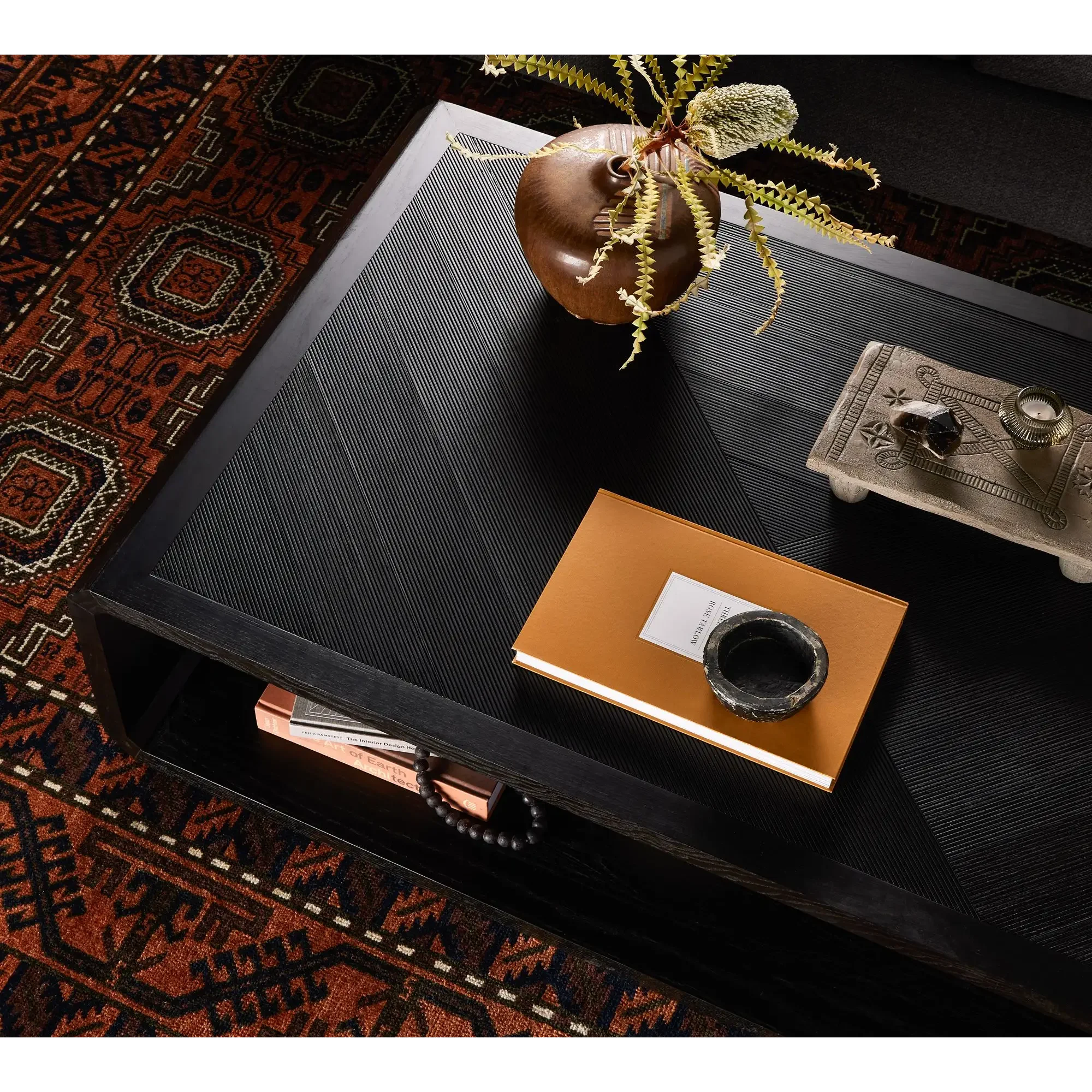 Modern Minimalist Wooden Coffee Table – Rectangular Design with Open shelf storage | Japandi Living Room