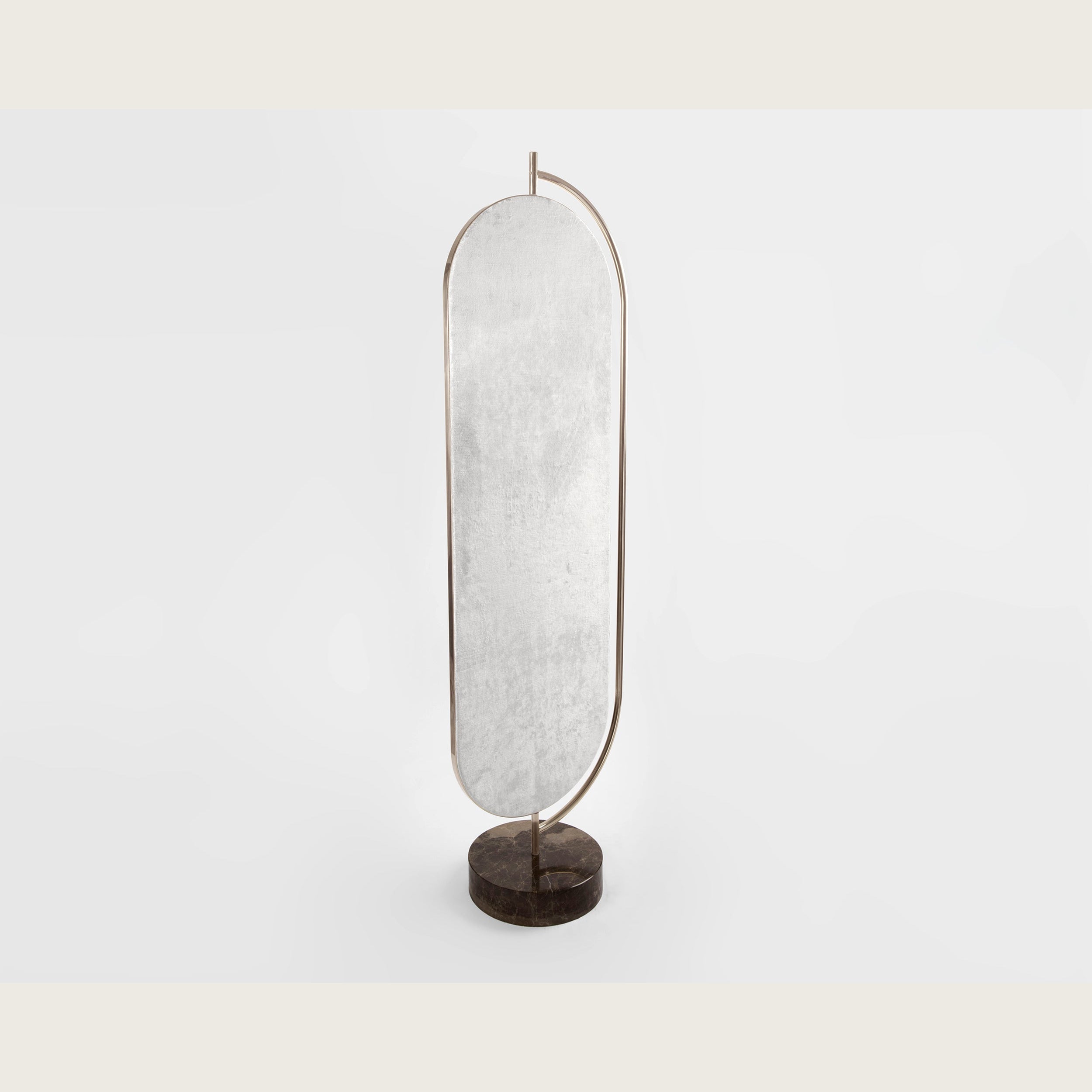Modern Oval Floor Mirror with Marble Base | Luxury Interiors