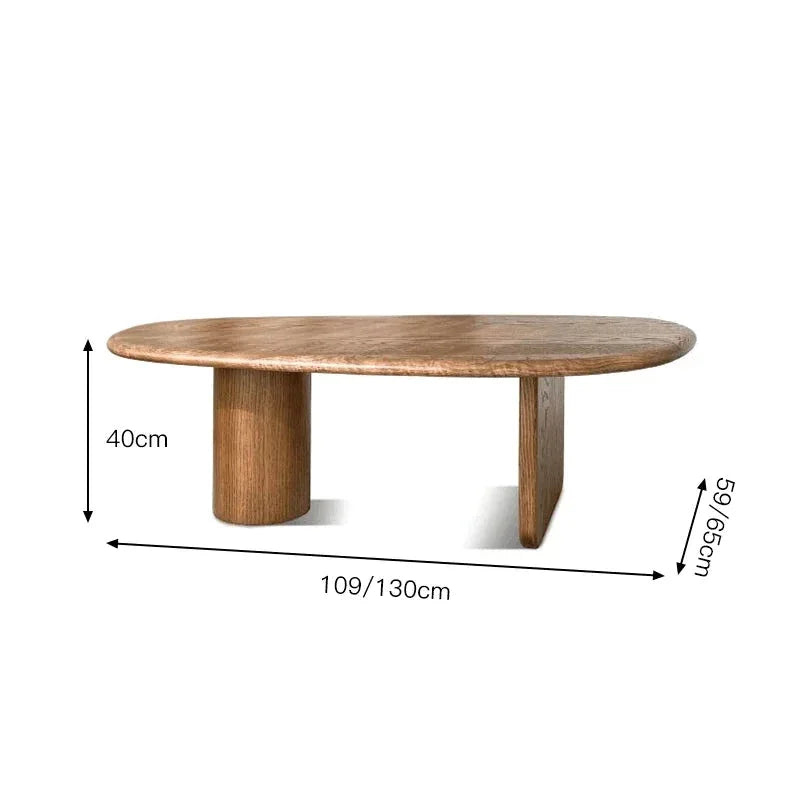 Modern Oval Wood Coffee Table with Minimalist Design