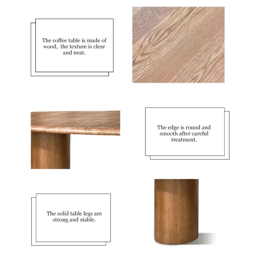 Modern Oval Wood Coffee Table with Minimalist Design