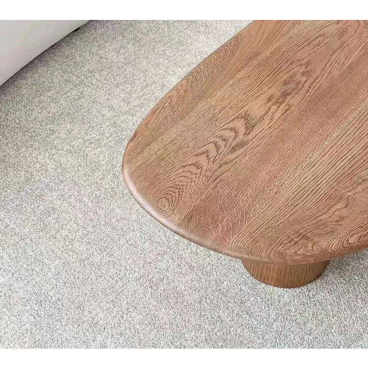 Modern Oval Wood Coffee Table with Minimalist Design