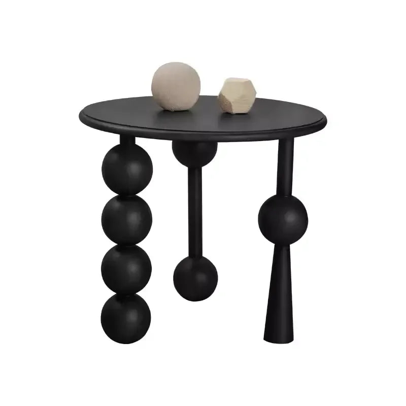Modern Round Side Table with Unique Ball Legs – Black and Brown Options | Luxury Interiors