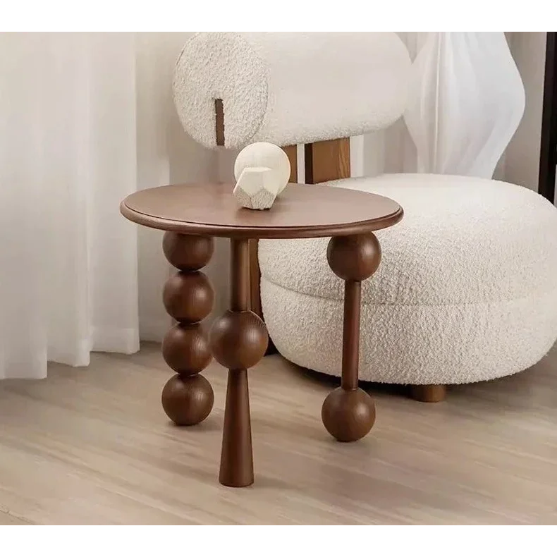 Modern Round Side Table with Unique Ball Legs – Black and Brown Options | Luxury Interiors