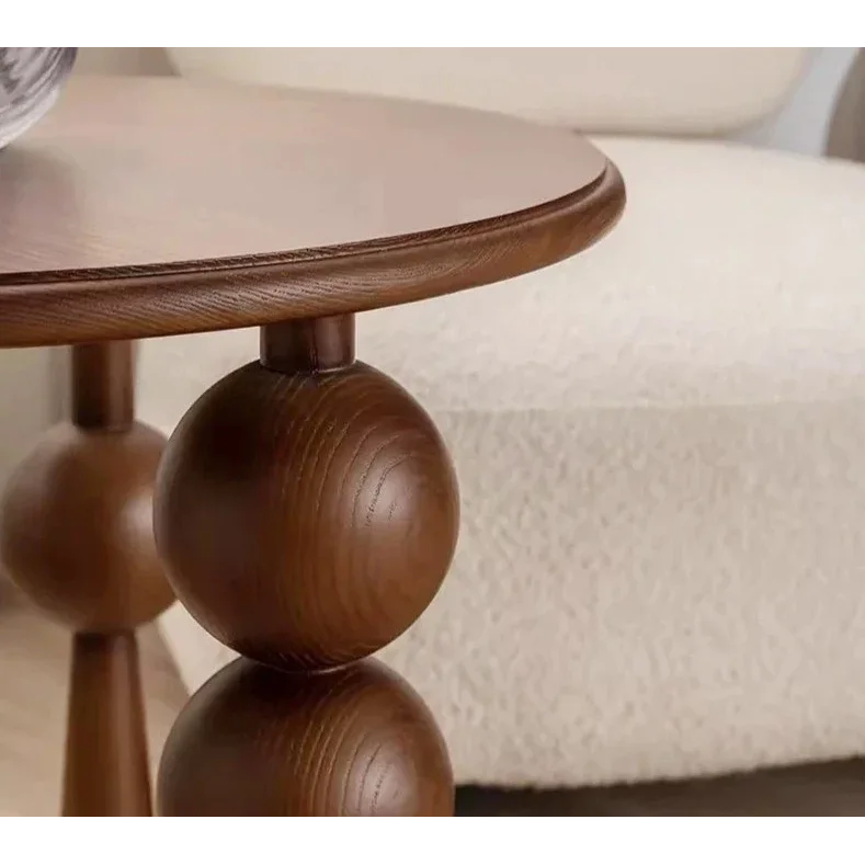 Modern Round Side Table with Unique Ball Legs – Black and Brown Options | Luxury Interiors