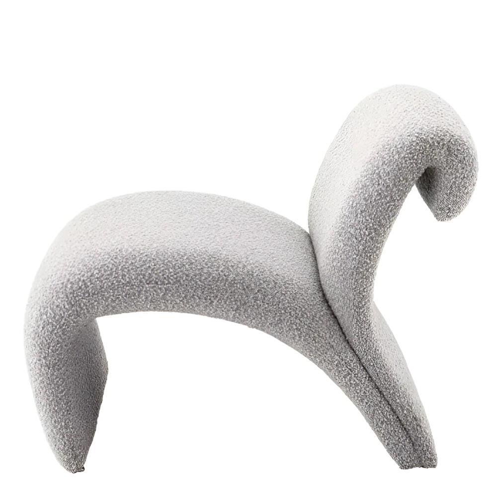 Modern Luxury Sculptural Lounge Chair in Leather or Wool