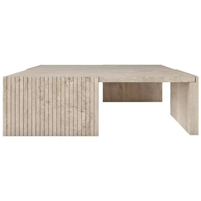 Modern Travertine Coffee Table – Minimalist Living Room Centerpiece