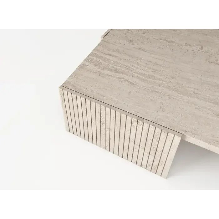 Modern Travertine Coffee Table – Minimalist Living Room Centerpiece