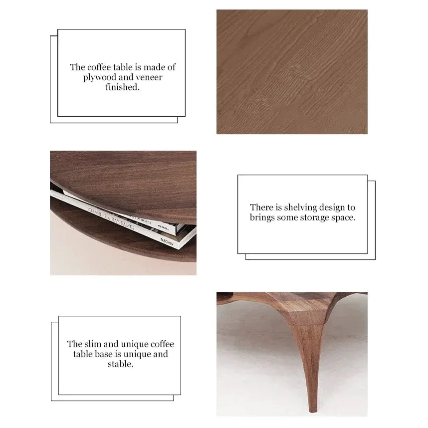 Modern Walnut Coffee Table with Organic Design | Japandi Interiors