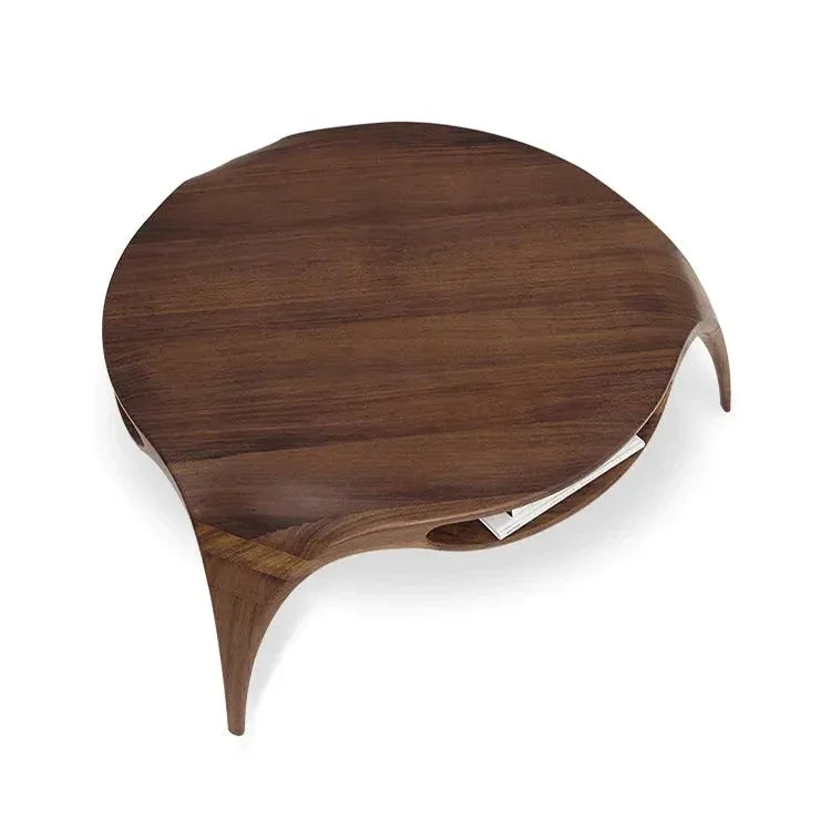 Modern Walnut Coffee Table with Organic Design | Japandi Interiors