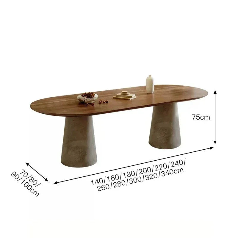 Monolith Solid Wood Dining Table – Luxury Contemporary Design With concrete base | Interiors