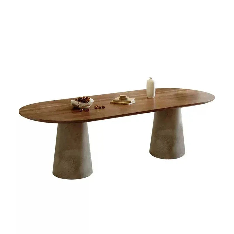 Monolith Solid Wood Dining Table – Luxury Contemporary Design With concrete base | Interiors