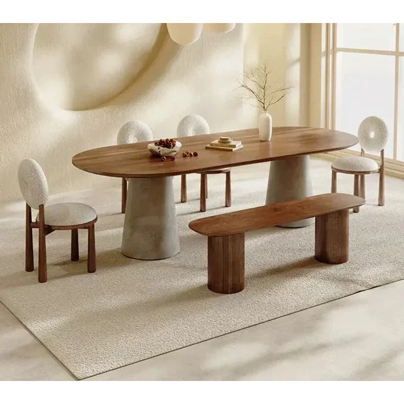 Monolith Solid Wood Dining Table – Luxury Contemporary Design With concrete base | Interiors