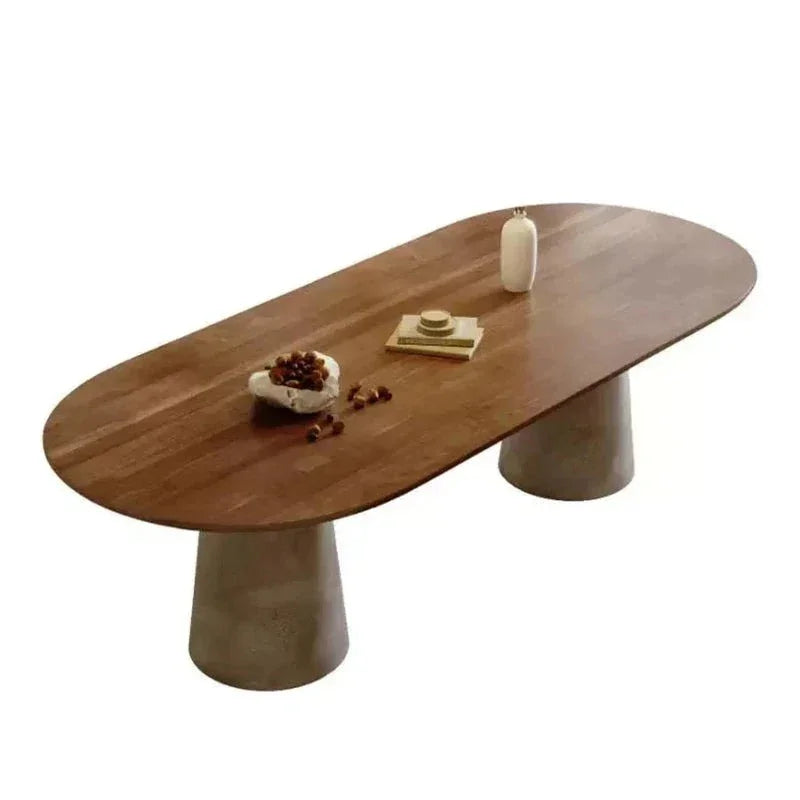 Monolith Solid Wood Dining Table – Luxury Contemporary Design With concrete base | Interiors