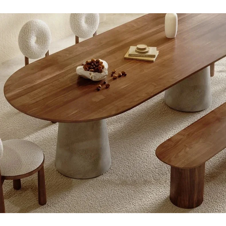 Monolith Solid Wood Dining Table – Luxury Contemporary Design With concrete base | Interiors
