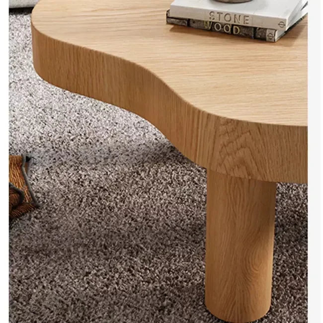 Organic Modern Coffee Table with Freeform Wooden Top | Luxury Interior Design