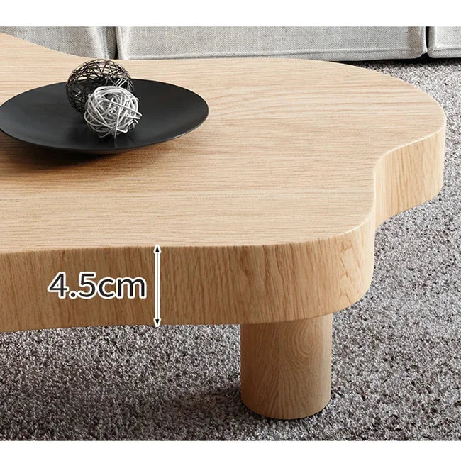 Organic Modern Coffee Table with Freeform Wooden Top | Luxury Interior Design
