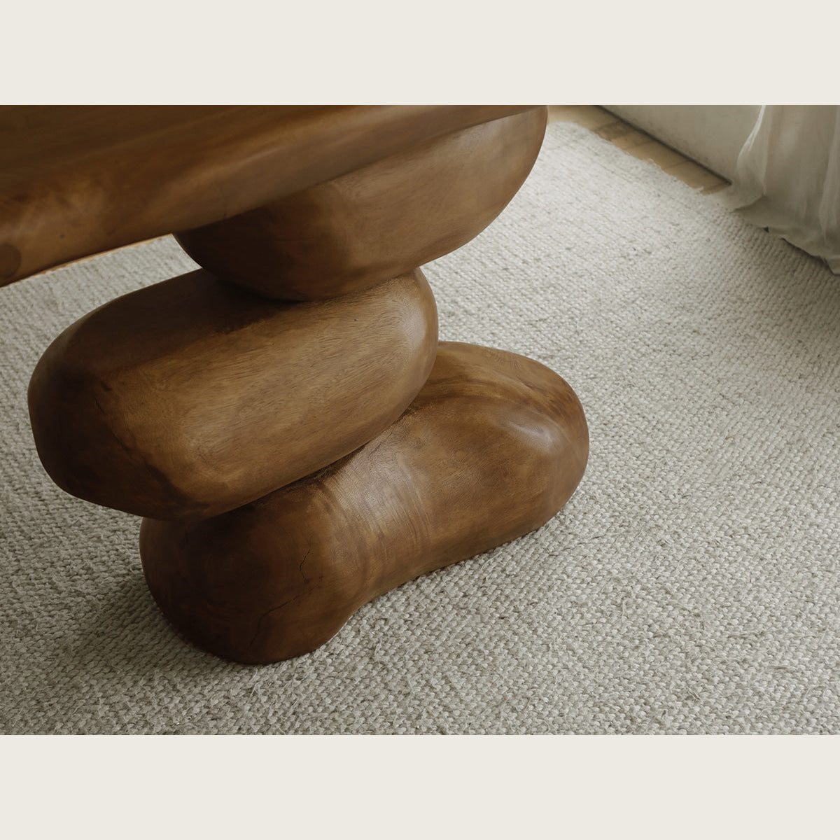 Rustic Solid Wood Console Table Organic Modern Design Entryway