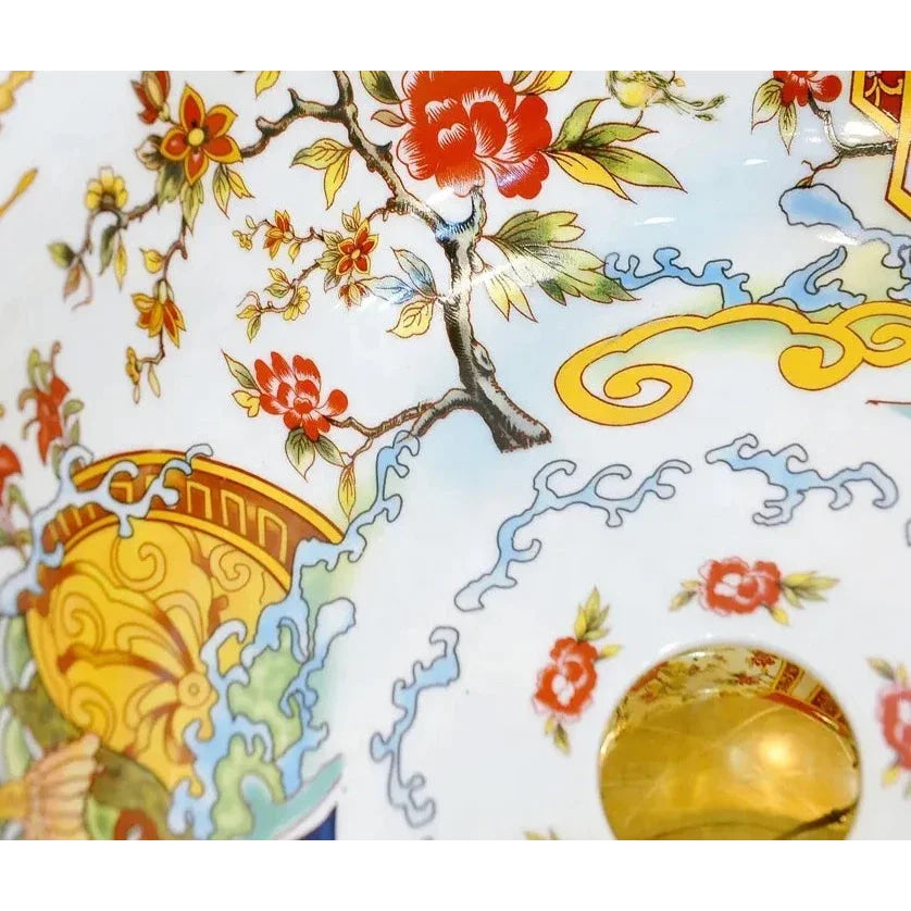 Hand-painted Ceramic Vessel Sink with Floral and Oriental Patterns | Luxury Bathrooms