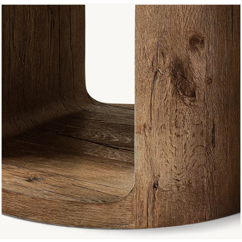 Modern Round Solid Wood Dining Table – Minimalist Walnut Design With pedestal base