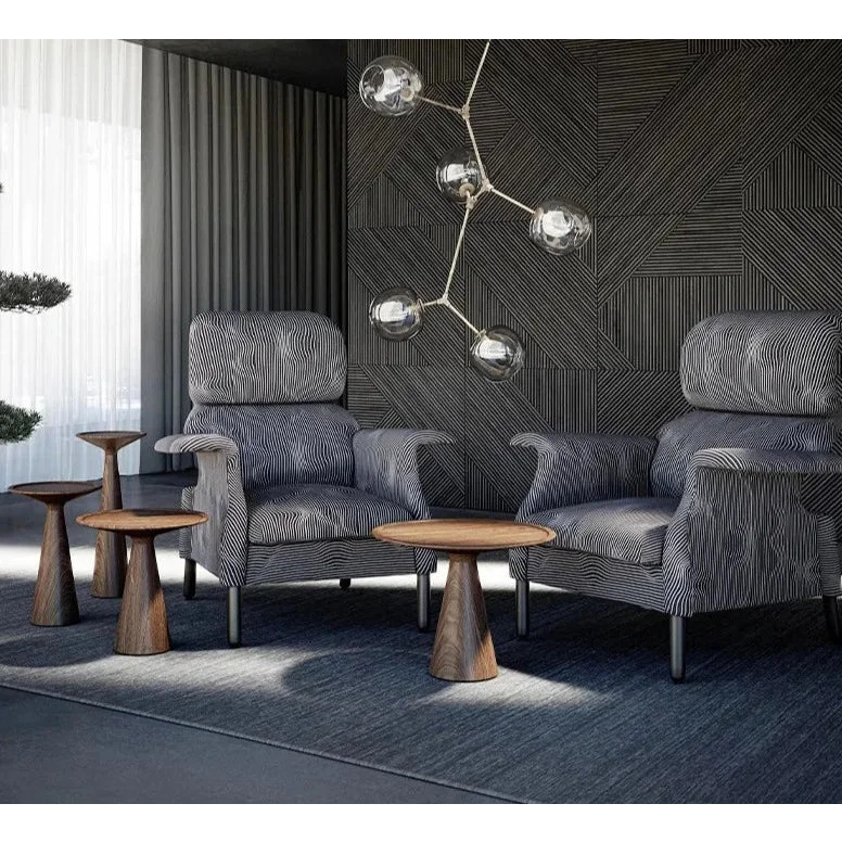 Round Solid Wood Coffee Table Set – Modern Minimalist Design