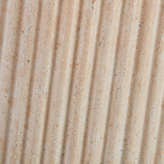 Travertine Round Dining Table – Modern Luxury with Fluted Base for Elegant Interiors