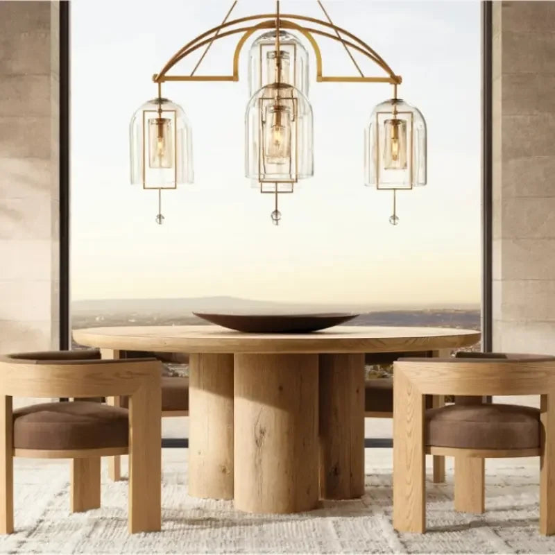 Cylinder Round Dining Table for Modern Luxury Room | Japandi Decor
