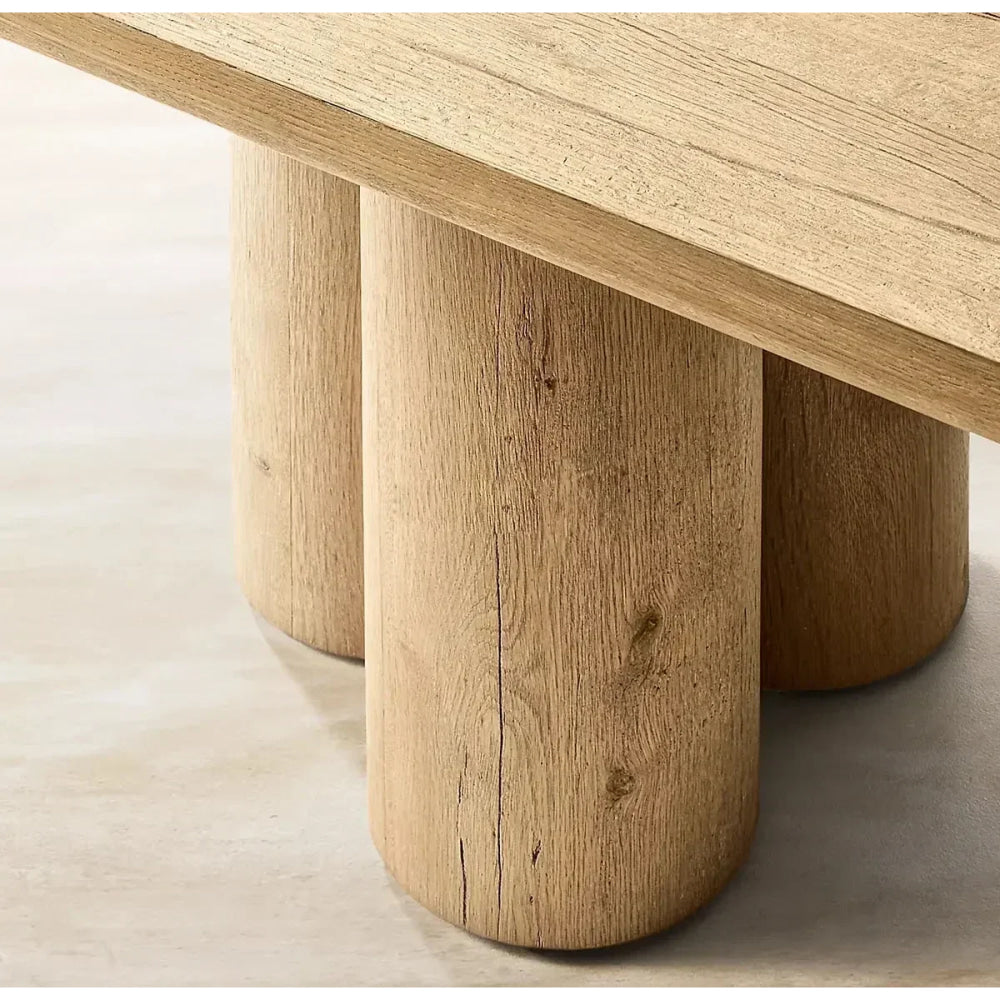 Cylinder Round Dining Table for Modern Luxury Room | Japandi Decor