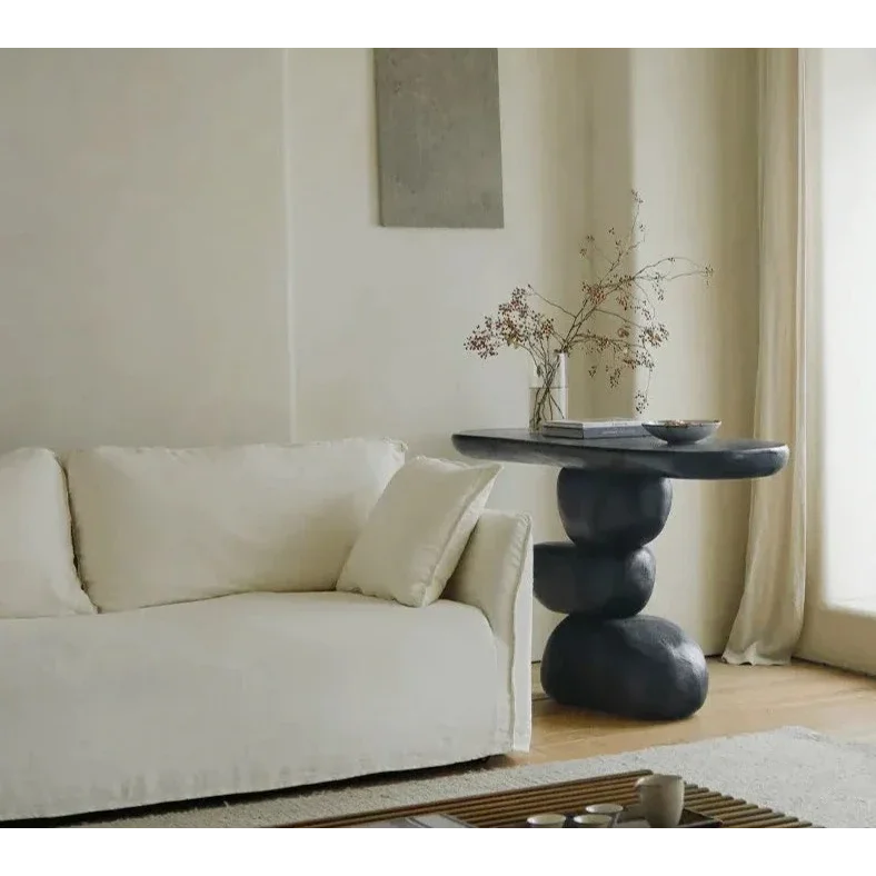 Rustic Solid Wood Console Table Organic Modern Design Entryway