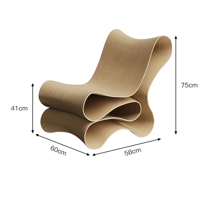 Sculptural Plywood Lounge Chair – Modern Curved Accent Seating | Luxury Interiors