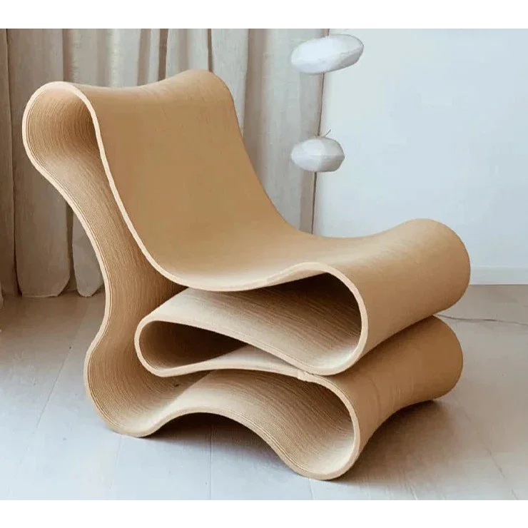 Sculptural Plywood Lounge Chair – Modern Curved Accent Seating | Luxury Interiors