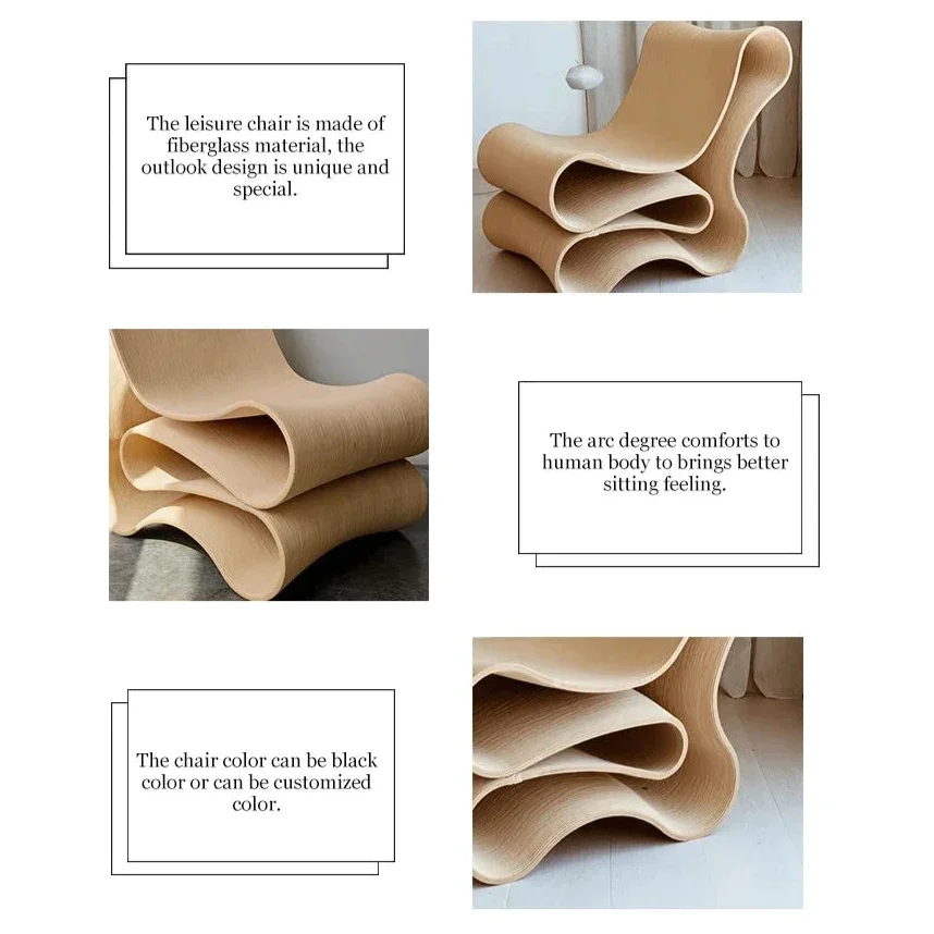 Sculptural Plywood Lounge Chair – Modern Curved Accent Seating | Luxury Interiors