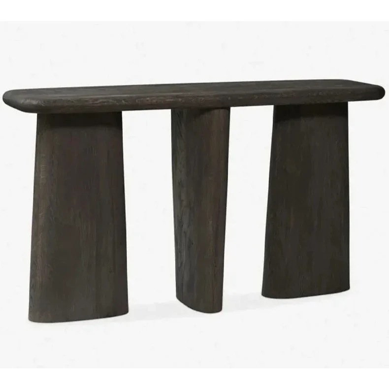 Solid Wood Console Table – Luxury Black Oak Entryway Statement | Japandi Interiors