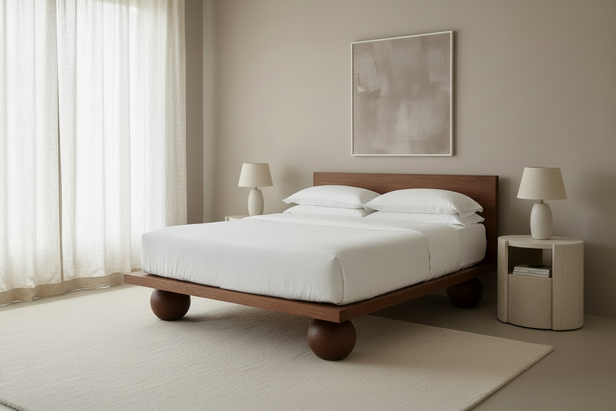 LETTO CON STRUTTURA ORBITALE IN LEGNO MASSELLO | HLMPGH01