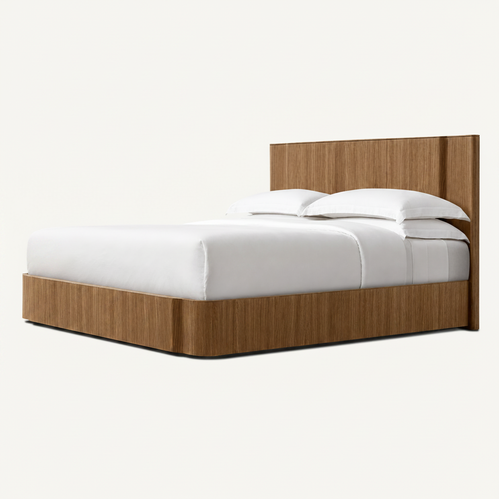The Sundro Panel Bed | Solid European Oak