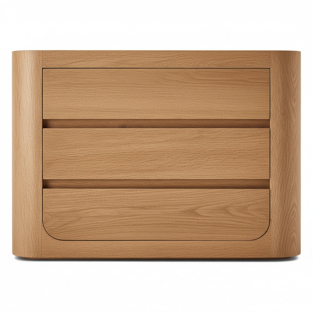 The Artisan Oak Closed Nightstand | Three Drawers - Nightstands