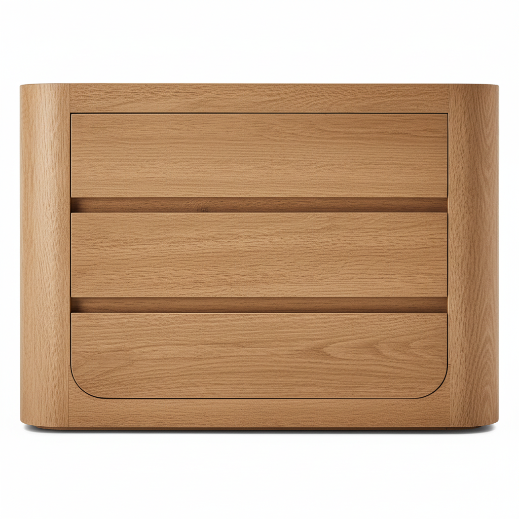 The Artisan Oak Closed Nightstand | Three Drawers - Nightstands