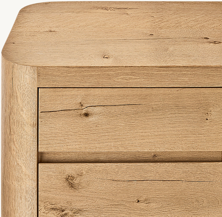 The Artisan Oak Closed Nightstand | Three Drawers - Nightstands