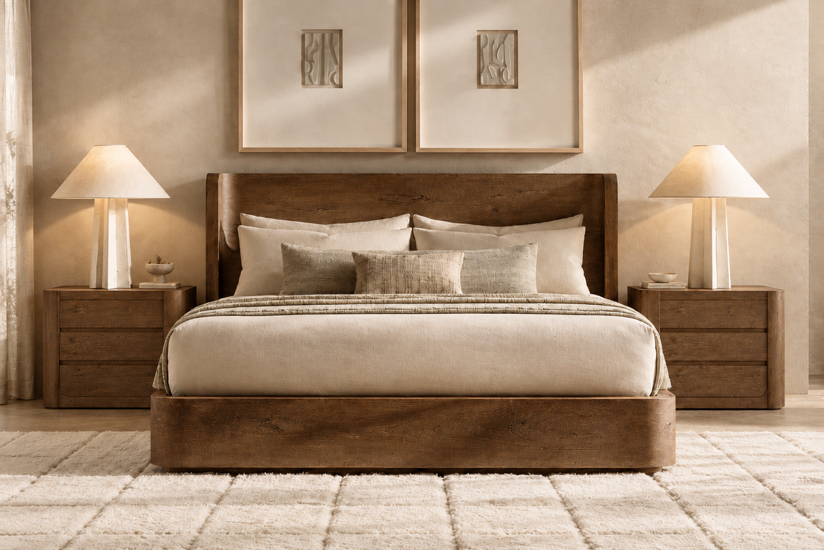 The Artisan Oak Closed Nightstand | Three Drawers