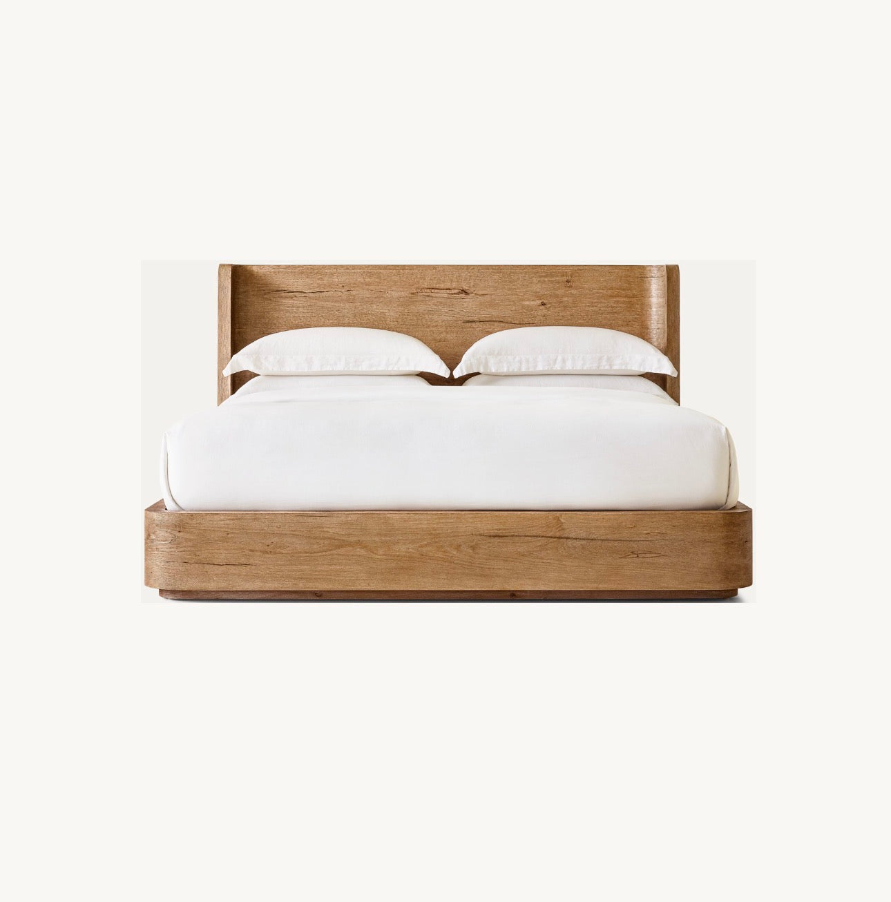 The Artisan Oak Platform Bed | Rustic Honey | HLMk002ftA - Beds